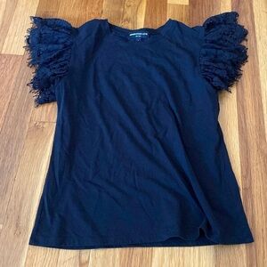 Generation Love Women’s Black Top With Lace Sleeves Size S